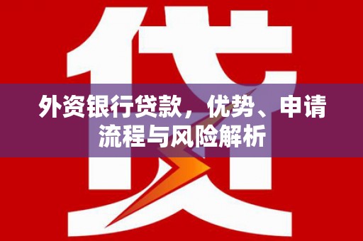 鄂托克前旗外资银行贷款，优势、申请流程与风险解析