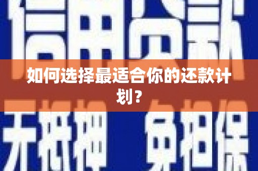 鄂托克前旗如何选择最适合你的还款计划？